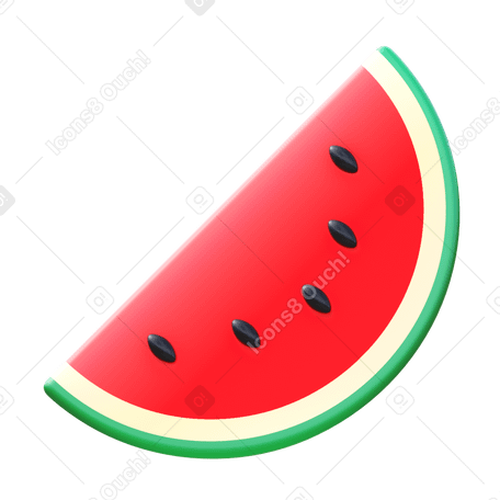 3D watermelon slice PNG, SVG