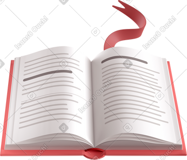 Red opened book PNG, SVG