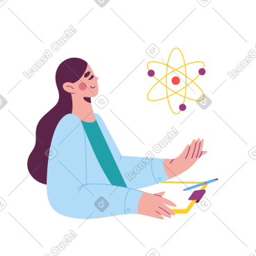 研究原子的女科学家 PNG, SVG