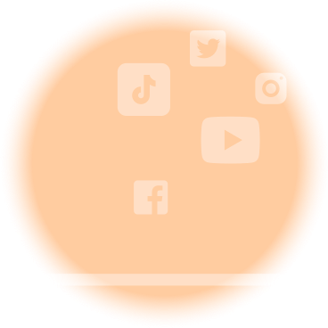 social media background in a circle PNG, SVG