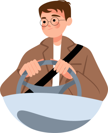 seated man driving PNG, SVG