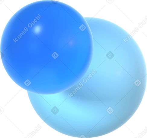 3D two glassy spheres PNG、SVG