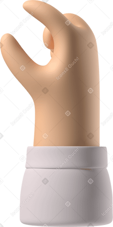 3D White skin pinching hand PNG, SVG