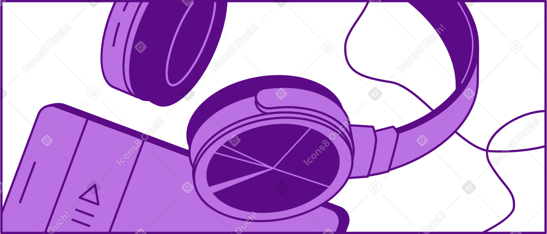 frame headphones and phone PNG, SVG