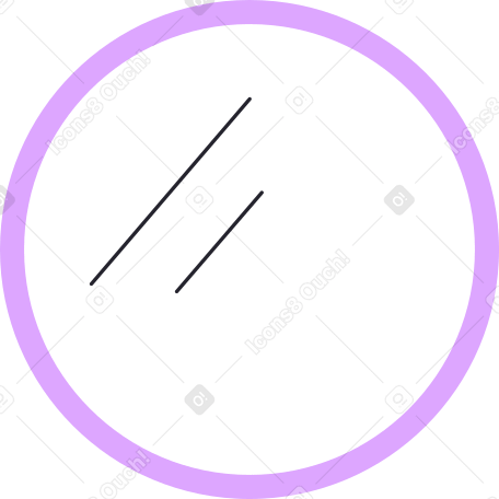round mirror with a light purple frame Illustration in PNG, SVG