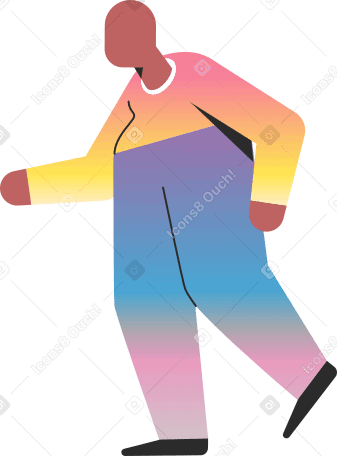 chubby old person walking Illustration in PNG, SVG