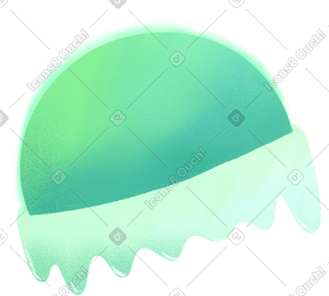 Green ball with slime PNG, SVG