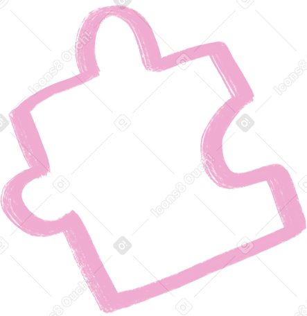 brushstroke pink puzzle piece Illustration in PNG, SVG