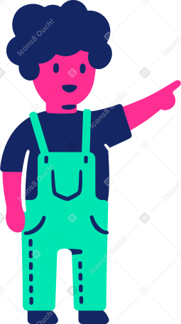 child pointing up Illustration in PNG, SVG