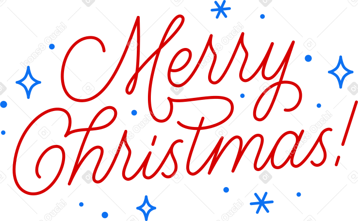 lettering merry christmas calligraphy with snowflakes text PNG, SVG