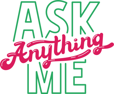 lettering ask me anything red and green text PNG, SVG