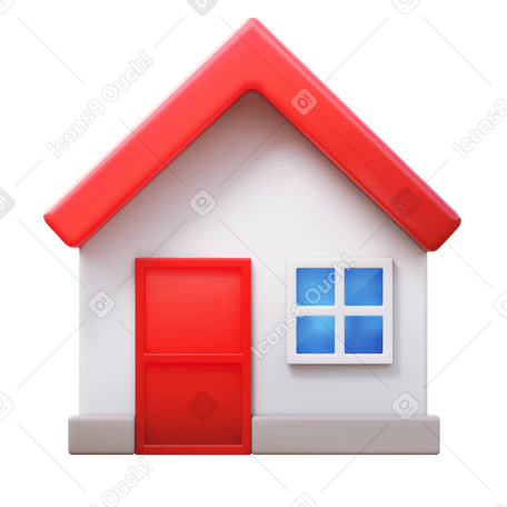 3D home Illustration in PNG, SVG
