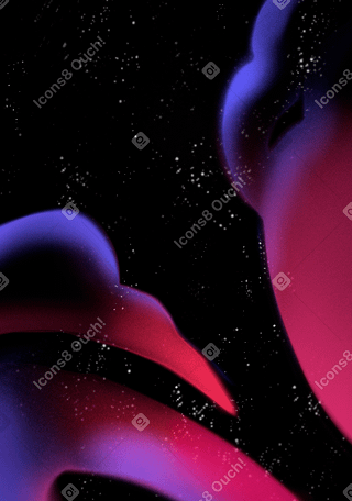 Фон звездного неба с розовыми и голубыми динамическими облаками в PNG, SVG