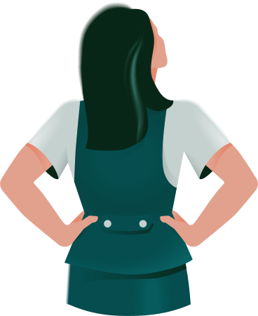 woman hands on waist back view PNG, SVG