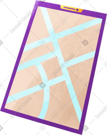 Mobile phone with map plan of city PNG, SVG