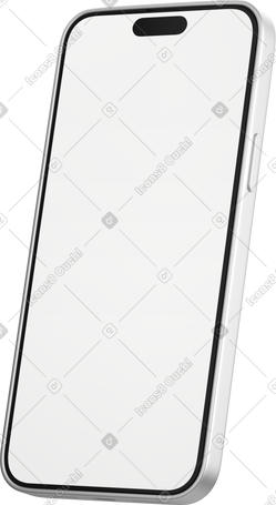 3D smartphone with blank screen turned left PNG, SVG