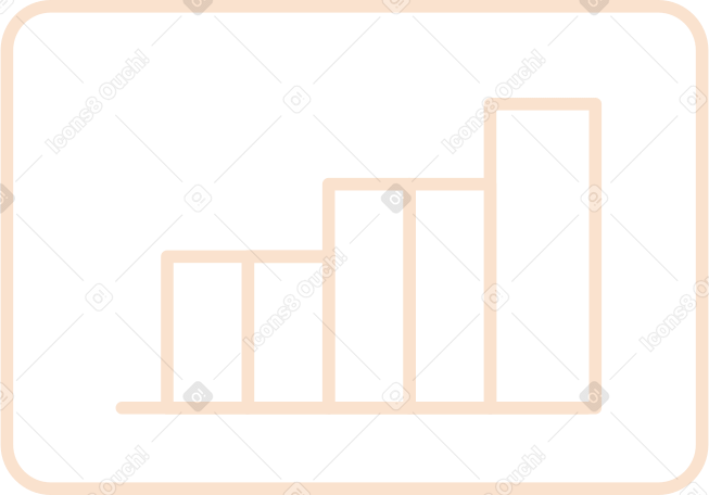 horizontal growth chart in the window Illustration in PNG, SVG