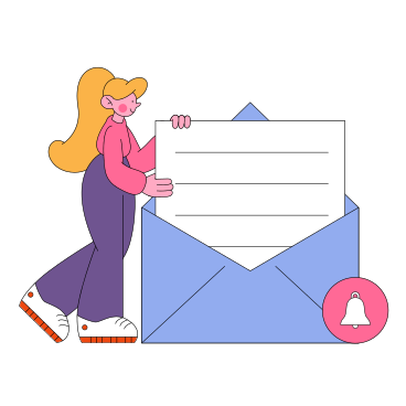 Girl with a Letter PNG, SVG