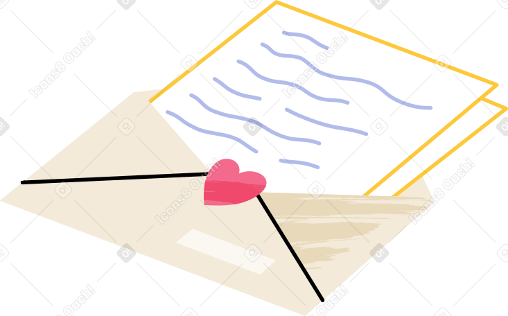love letter envelope Illustration in PNG, SVG