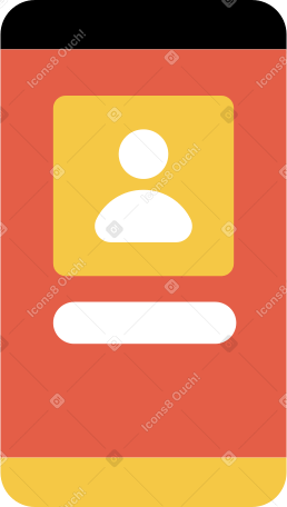 mobile phone with person icon Illustration in PNG, SVG