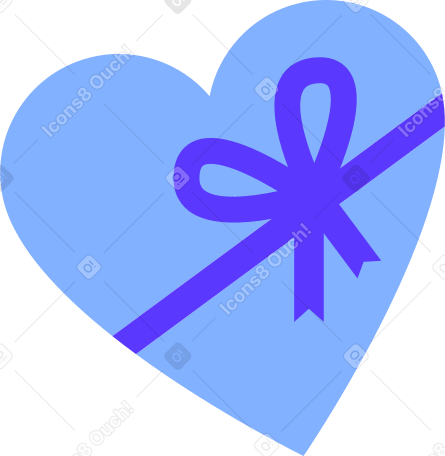 blue heart-shaped box PNG, SVG