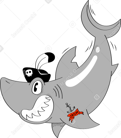 shark Illustration in PNG, SVG