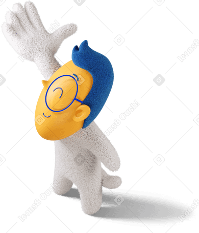 3D Side view of a boy offering handshake to the left PNG, SVG