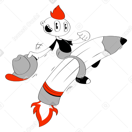 巨大な鉛筆に乗ってカウボーイハットロデオを持つ男 のpngとsvg