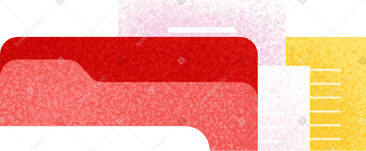 red folder with documents Illustration in PNG, SVG