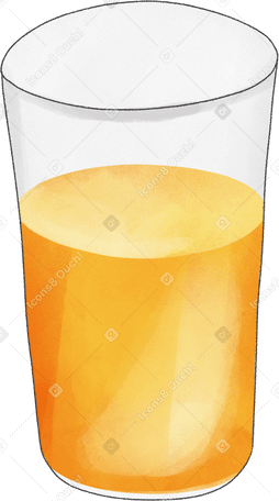 Стакан апельсинового сока в PNG, SVG