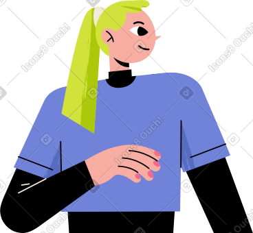 女人把目光移开并微笑 PNG, SVG