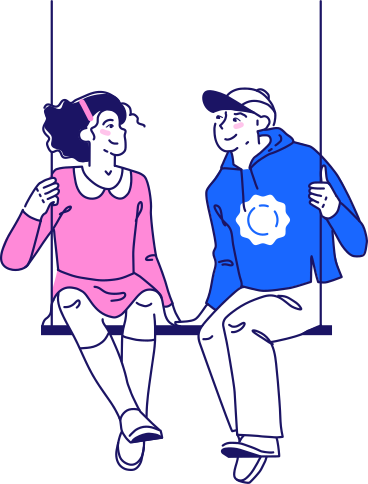 boy and girl on swing PNG, SVG