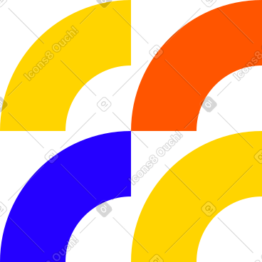 Quarters of circles PNG, SVG