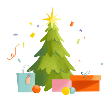Christmas tree with gifts PNG, SVG