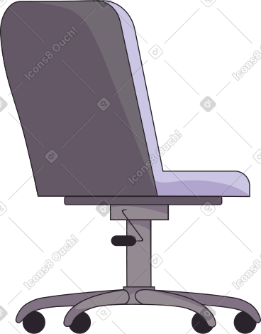 Computer gray chair on casters PNG, SVG