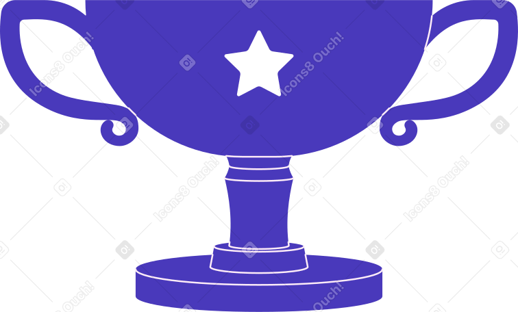 champion cup with a star PNG, SVG