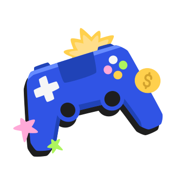 Gamepad, stars and coin PNG, SVG