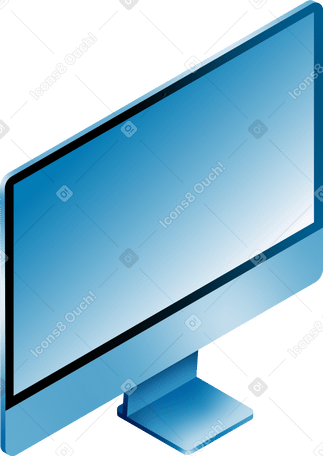 Monitor isométrico azul imac PNG, SVG