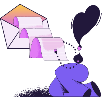 Женщина читает письмо в конверте в PNG, SVG
