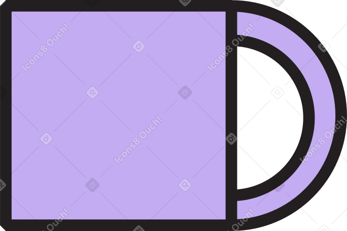 Фиолетовая кружка в PNG, SVG