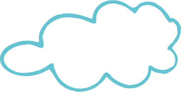 white fluffy cloud with blue outline PNG, SVG
