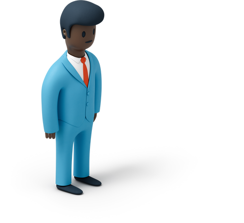 Black man in a blue suit Illustration in PNG, SVG