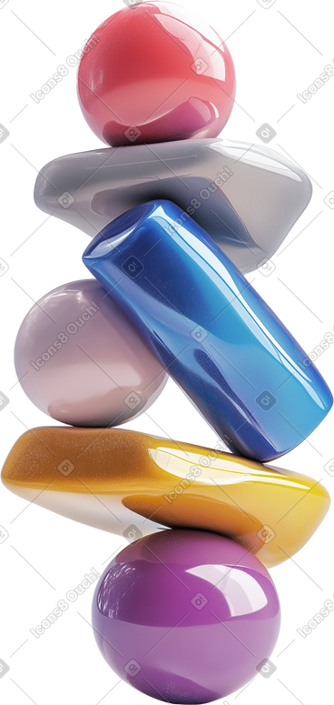 Abstract 3d sculpture using plastic tubes and spheres PNG, SVG
