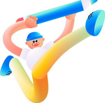 jumping guy with a pencil PNG, SVG