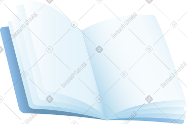 Open book with blue cover PNG, SVG