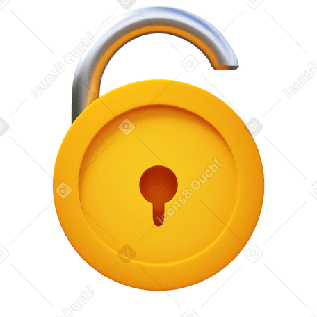 3D unlock PNG, SVG