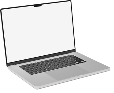 side view of white screen laptop PNG, SVG