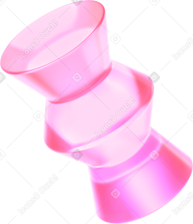3D Розовое стекло цилиндрической формы в PNG, SVG