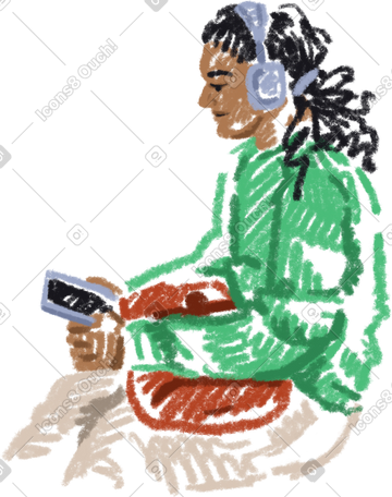 young man wearing headphones PNG, SVG