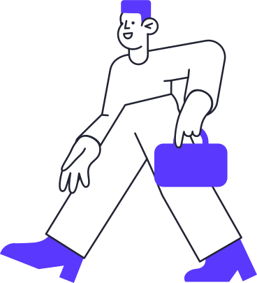 walking man with blue briefcase PNG, SVG